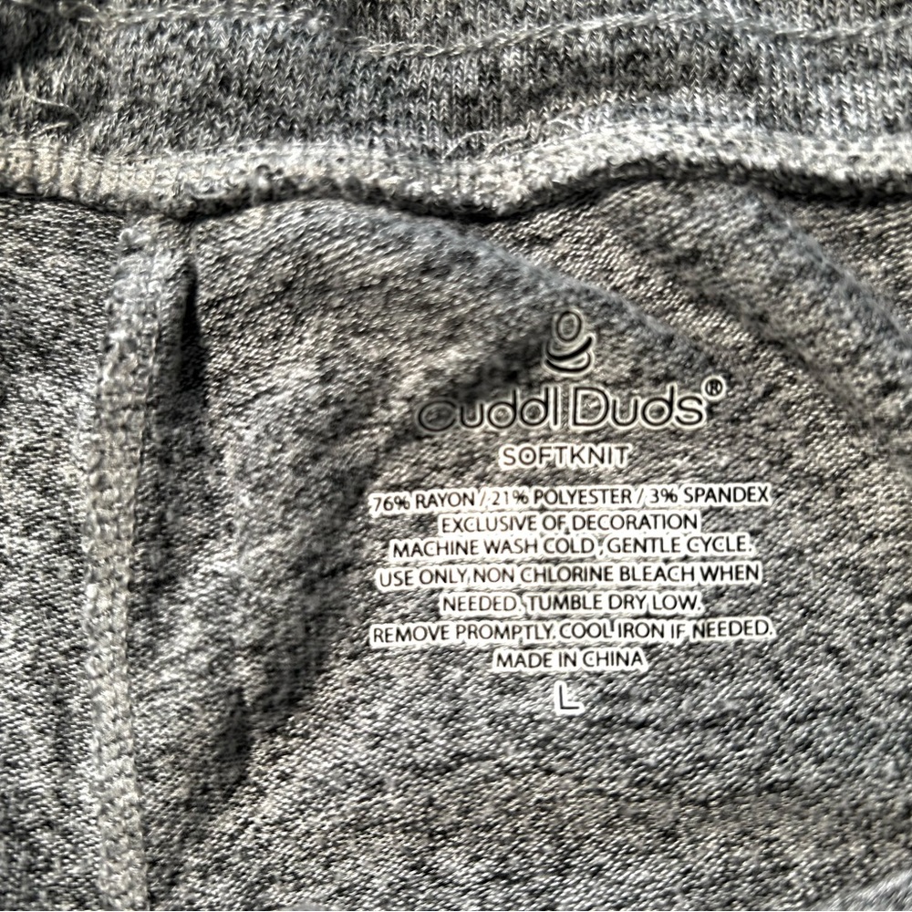 Cuddl Duds Women's Heather Gray Knit Joggers - Picture 2 of 5